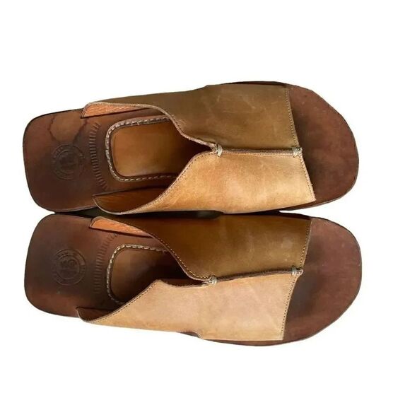 Gordon Rush Cognac Brown Luxury Comfortable Soft Quality Slip On Sandals SZ 9 main image 5